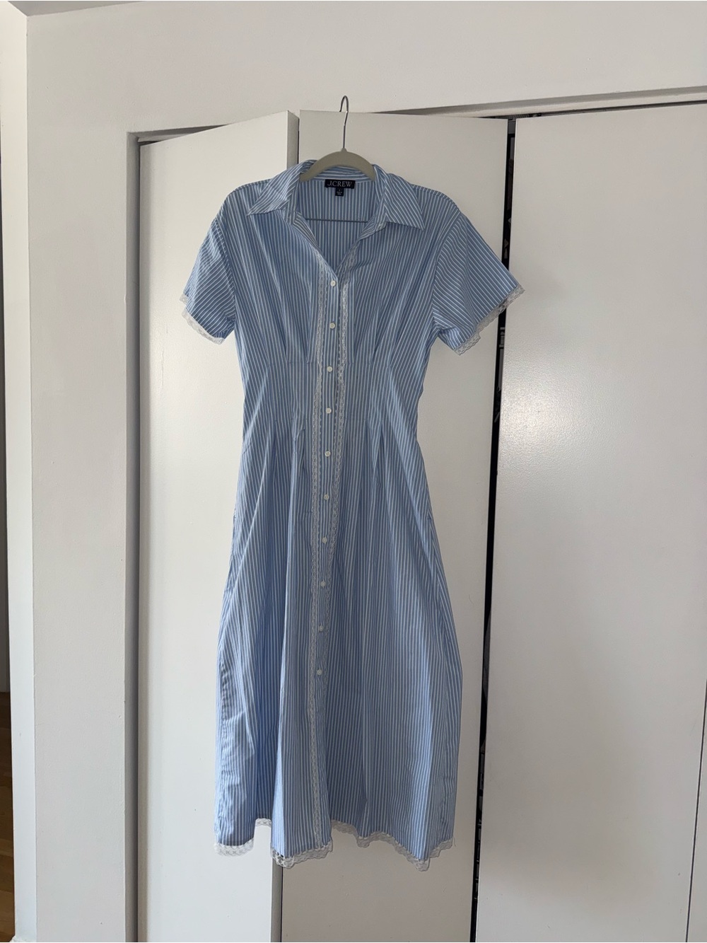 J Crew Dress Blue Stipe - 4